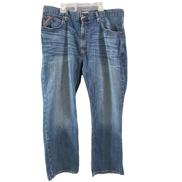 Ariat Mens Legacy M4 Relaxed Boot Cut Jeans Size 38x30 Blue Cotton - Picture 1 of 8